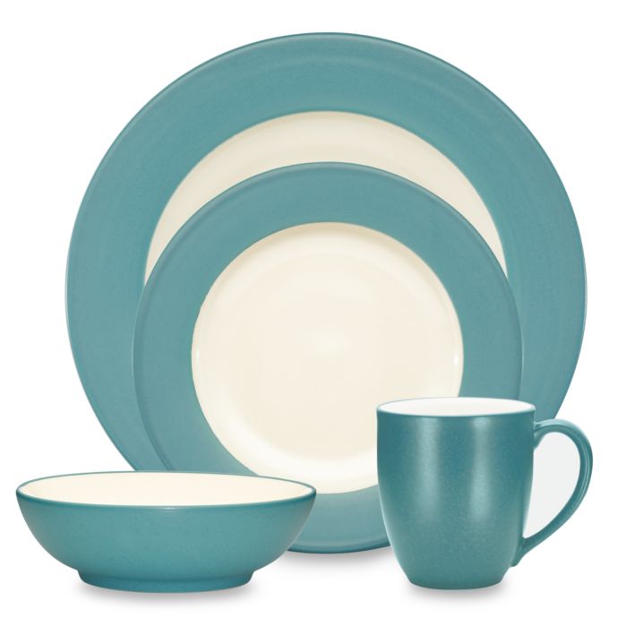 Noritake® Colorwave Rim Dinnerware Collection in Turquoise | Bed Bath ...