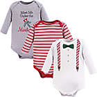 Alternate image 0 for Size 0-3M 3-Pack Christmas Long Sleeve Bodysuits in Red