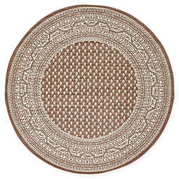 Unique Loom Tribeca 5' Round Power-Loomed Area Rug in Brown
