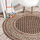 Alternate image 1 for Unique Loom Tribeca 5&#39; Round Power-Loomed Area Rug in Brown