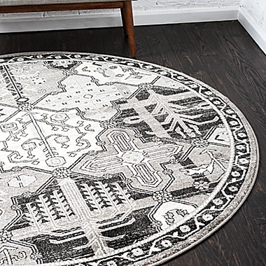 La Jolla Cathedral 6&#39; Round Area Rug in Grey. View a larger version of this product image.