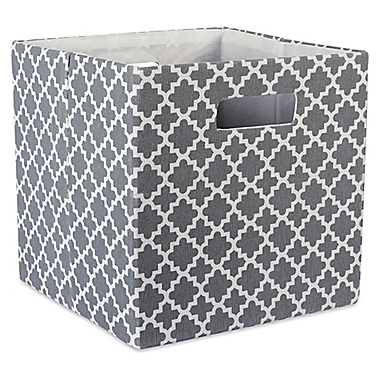 Design Imports Lattice 11-Inch Storage Cube in Grey. View a larger version of this product image.