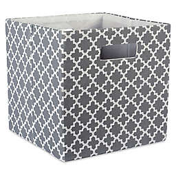 Design Imports Lattice 11-Inch Storage Cube in Grey