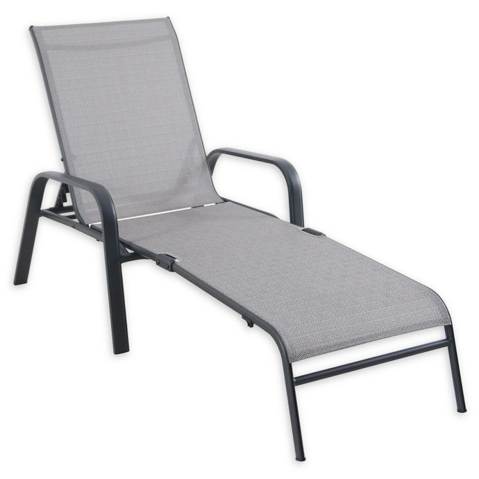 Never Rust Sling Chaise Lounge Chair in Grey | Bed Bath & Beyond