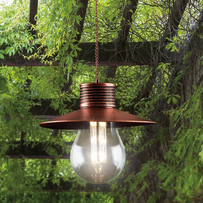 Edison Solar Hanging Light in Bronze | Bed Bath & Beyond