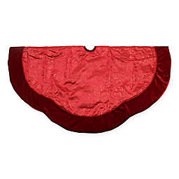 48-Inch Glitter Swirl Christmas Tree Skirt in Red