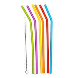 RSVP® 10-Inch Silicone Drinking Straws (Set of 6)