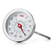 Instant Read Analog Meat Thermometer with Probe Cover in Silver