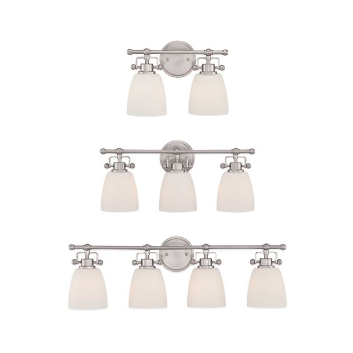 Quoizel Bower Vanity Light Collection in Brushed Nickel ...
