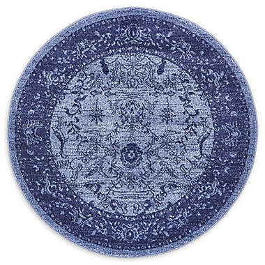 Unique Loom La Jolla 3&#39; Round Accent Rug in Blue. View a larger version of this product image.