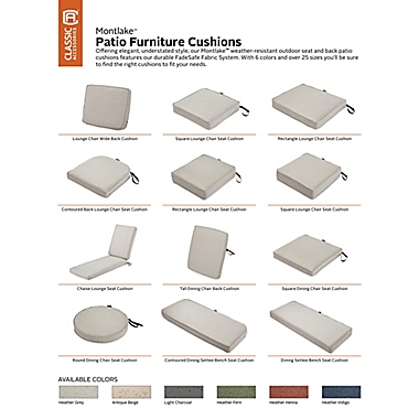 Classic Accessories&reg; Montlake 80-Inch x 26-Inch Outdoor Cushion Slipcover in Heather Grey. View a larger version of this product image.