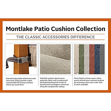 Classic Accessories&reg; Montlake 54-Inch x 18-Inch Outdoor Cushion Slipcover in Antique Beige. View a larger version of this product image.