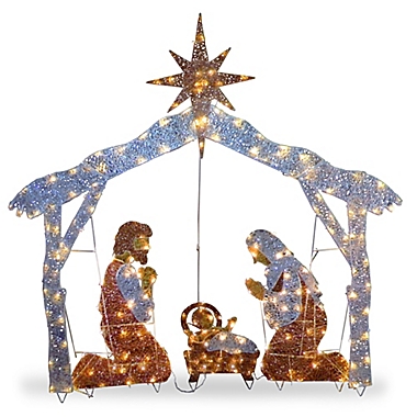 National Tree Company&reg; 51.5-Inch Lighted Nativity Set Yard Decor. View a larger version of this product image.