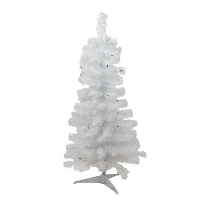 white faux christmas tree