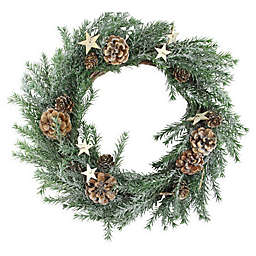 Northlight Holiday Moments 13.5-Inch Pinecones and Stars Wreath