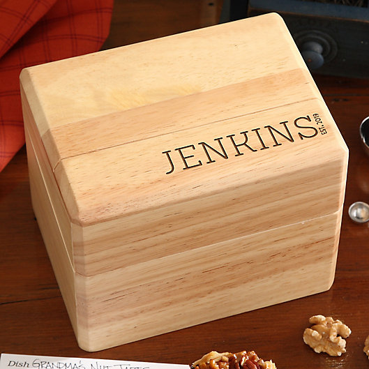 Alternate image 1 for Family Name Established Wood Recipe Box