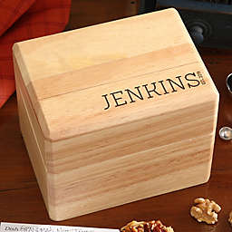 Family Name Established Wood Recipe Box