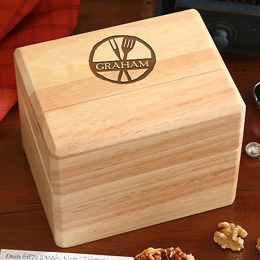 Alternate image 1 for Family Brand Wood Recipe Box