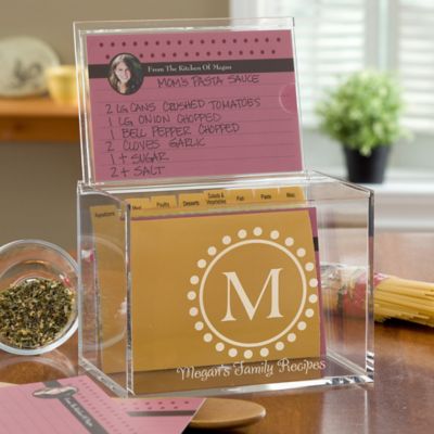 Monogram Acrylic Recipe Box
