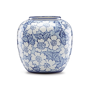 Lenox&reg; Painted Indigo&trade; Floral 6.5-Inch Round Vase. View a larger version of this product image.