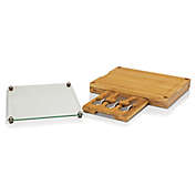 Picnic Time&reg; Concerto Glass Top Cheese Board &amp; Tools Set