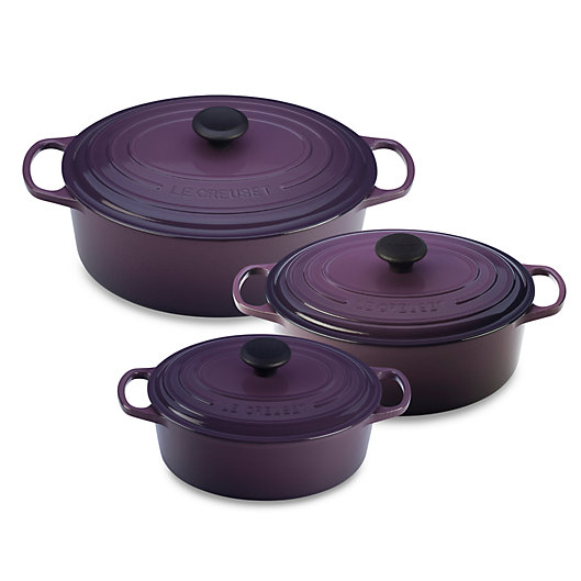 Alternate image 1 for Le Creuset® Signature Oval French Ovens in Cassis