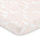 Alternate image 0 for Sweet Jojo Designs Amelia Damask Mini Crib Sheet in Pink/White