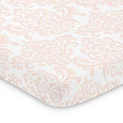 Sweet Jojo Designs Amelia Damask Mini Crib Sheet in Pink/White