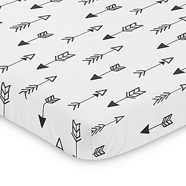 Sweet Jojo Designs&reg; Black and White Fox Arrow Print Mini Crib Sheet. View a larger version of this product image.