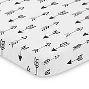 Sweet Jojo Designs&reg; Black and White Fox Arrow Print Mini Crib Sheet