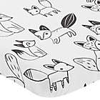 Alternate image 1 for Sweet Jojo Designs&reg; Black and White Fox Mini Crib Sheet