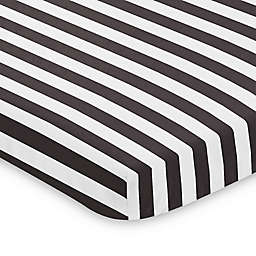 Sweet Jojo Designs Black and White Stripe Paris Designs Mini Crib Sheet