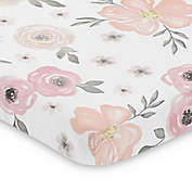 Sweet Jojo Designs&reg; Watercolor Floral Mini Crib Sheet in Pink/Grey
