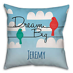 Clouds Square Throw Pillow in Blue/White