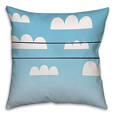 Clouds Square Throw Pillow in Blue/White. View a larger version of this product image.