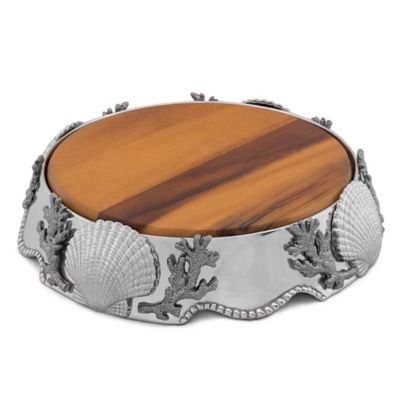Arthur Court Designs Sea And Shore Cheese Pedestal Silver