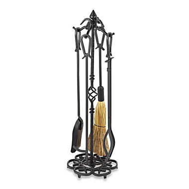 UniFlame&reg; F-1197 5-Piece Heavyweight Black Fire Set. View a larger version of this product image.