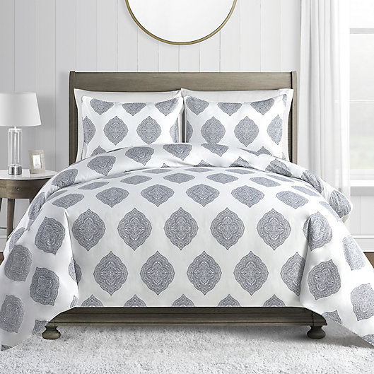 Alternate image 1 for Printed 450-Thread-Count Cotton Sateen 3-Piece Duvet Cover Set