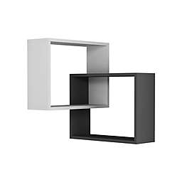 27-Inch x 24-Inch Warner Modern Wall Shelf in White/Black