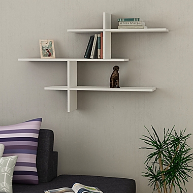 Ada Home Decor Webster 48.5-Inch Modern Wall Shelf in White. View a larger version of this product image.
