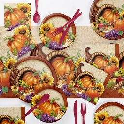Creative Converting 73-Piece Bountiful Thanksgiving Party Supplies Kit