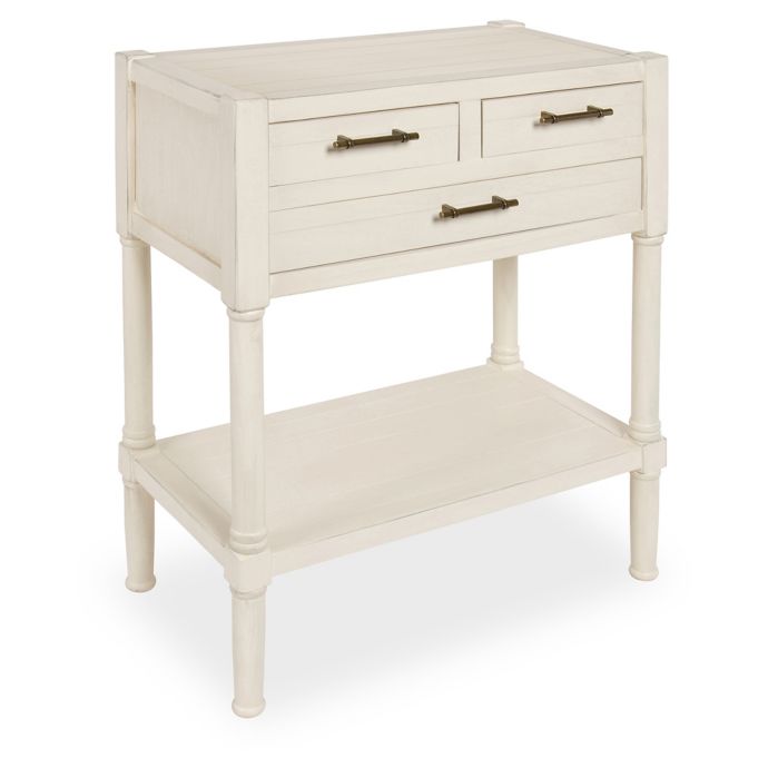 Kate And Laurel Meacham 3 Drawer Side Table In White Bed Bath