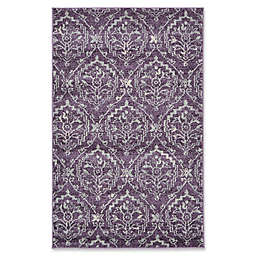 Unique Loom Lively Damask 3'3" x 5'3" Area Rug in Purple