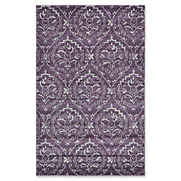 Unique Loom Lively Damask Area Rug in Purple