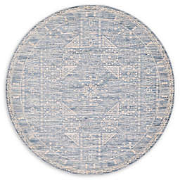 Unique Loom St. Maria Kensington 6' Round Power-Loomed Area Rug in Blue
