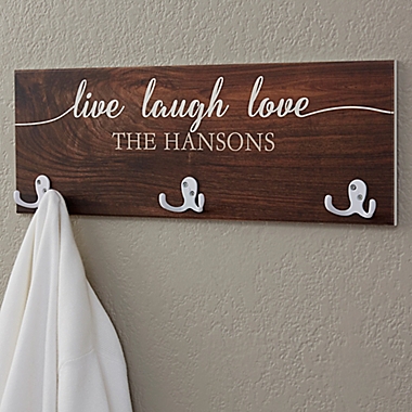 Live, Laugh, Love 3-Hook Coat Rack. View a larger version of this product image.