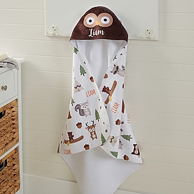 Woodland Adventure Owl Hooded Towel. View a larger version of this product image.