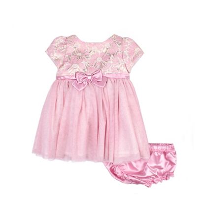 Nannette Baby® 2-Piece Brocade Dress Set in Pink | buybuy BABY