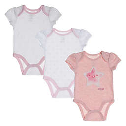 Sterling Baby 3-Pack Preemie Pink Star Bodysuits