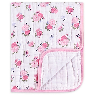 Luvable Friends&reg; Floral Muslin Tranquility Blanket in Pink. View a larger version of this product image.